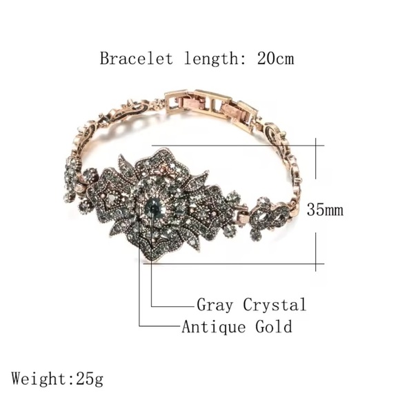 Vintage Antique Elegant Floral Rose Gold Bracelet - Picture 2 of 6